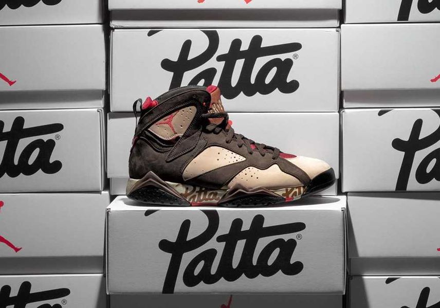 パタ × ナイキ エアジョーダン7 レトロ レッド/ベルベットブラウン