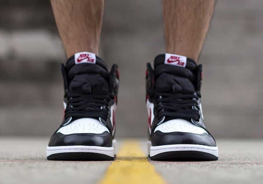 ナイキ エアジョーダン1 レトロ ハイ OG ブラック/ホワイト/ジムレッド 7枚目