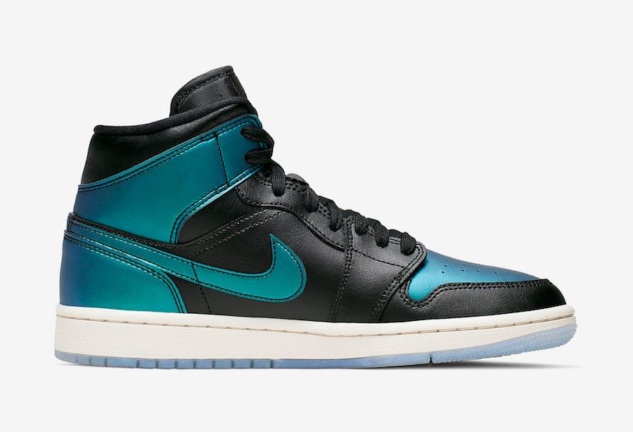 ナイキ エアジョーダン1 ミッド ウィメンズ メタリックブルー 6枚目