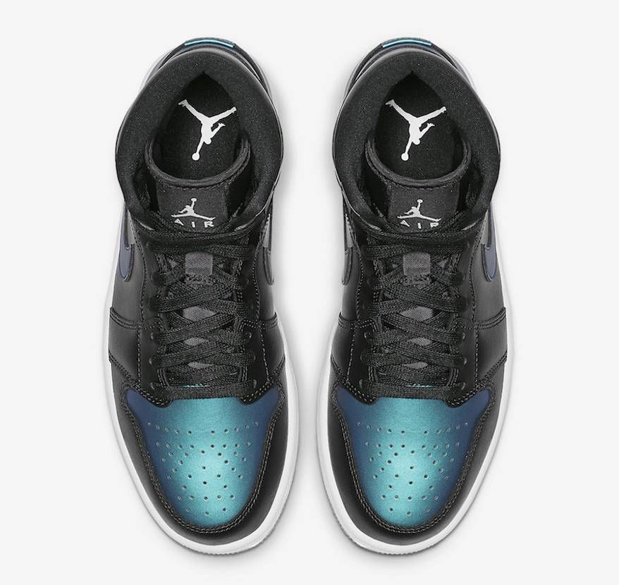 ナイキ エアジョーダン1 ミッド ウィメンズ メタリックブルー 7枚目