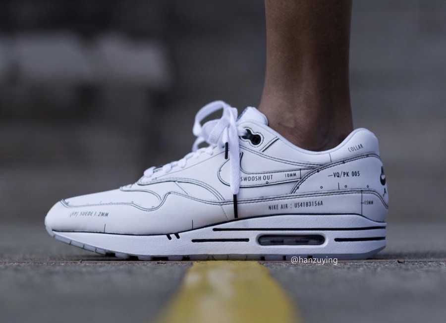 ナイキ エアマックス1 ティンカー スキマティック ホワイト 2枚目