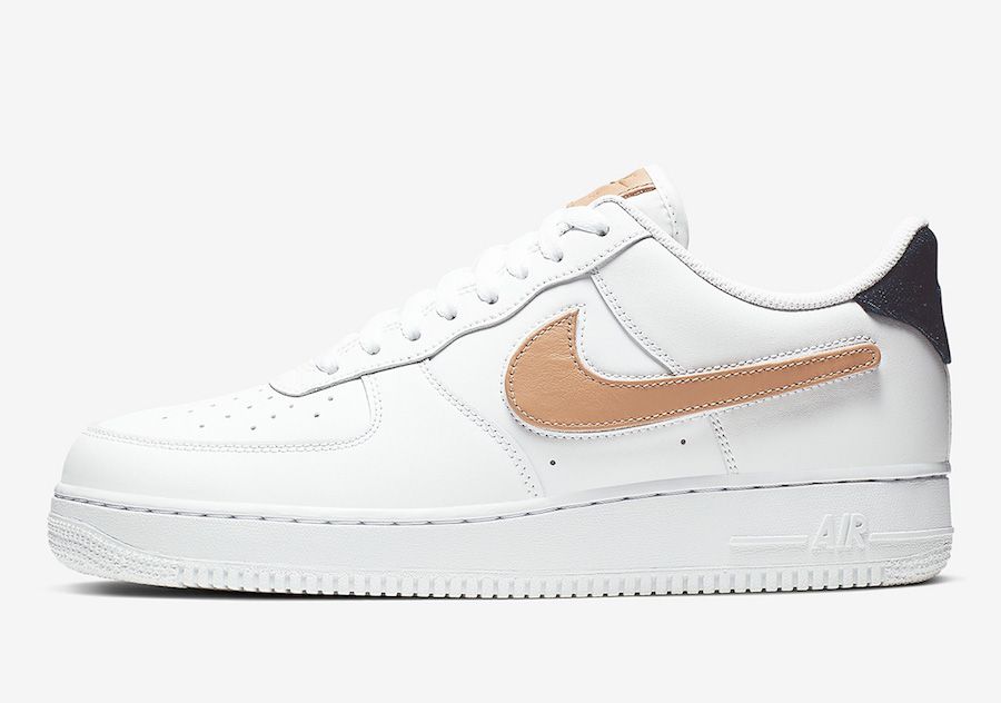【スニダンで購入可】NIKE AIR FORCE 1 07 LV8  WHITE/WHITE-OBSIDIAN-VACHETTA TAN 5枚目