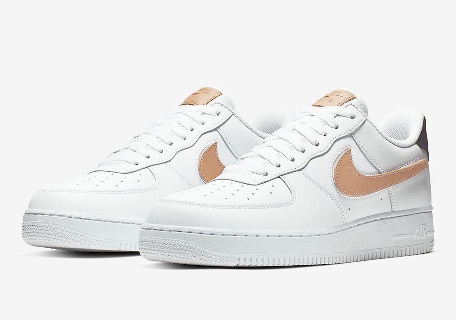【スニダンで購入可】NIKE AIR FORCE 1 07 LV8  WHITE/WHITE-OBSIDIAN-VACHETTA TAN 4枚目