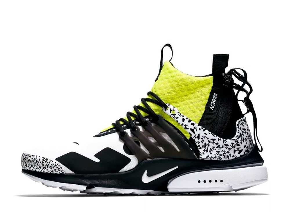ACRONYM Nike Air Presto Mid White Black Dynamic Yellow