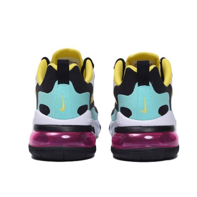 ナイキ エアマックス270リアクト ホワイト/ダイナミックイエロー ブラック ブライトバイオレット メンズ/ウィメンズ 4枚目