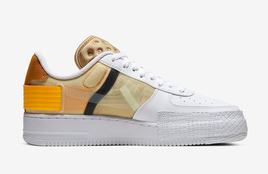 【スニダンで購入可】NIKE AIR FORCE 1 TYPE WHITE/GOLD/YELLOW 6枚目