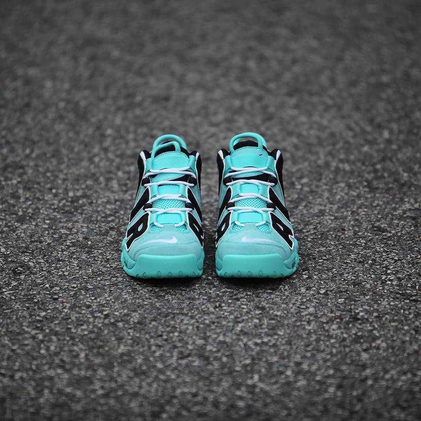 ナイキ エアモアアップテンポ デニム GS ライト アクア/ブラック/ホワイト 3枚目