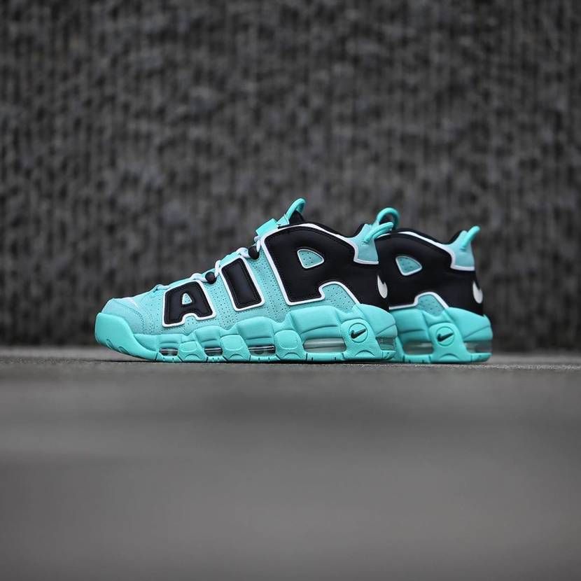 ナイキ エアモアアップテンポ デニム GS ライト アクア/ブラック/ホワイト 2枚目