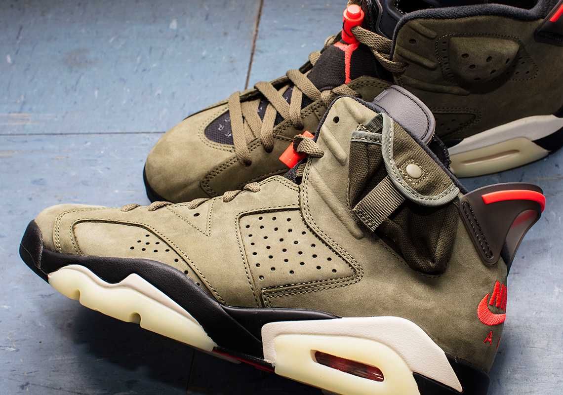 【スニダンで購入可】10/11発売 TRAVIS SCOTT × NIKE AIR JORDAN 6 OLIVE 抽選/定価/販売店舗まとめ 9枚目