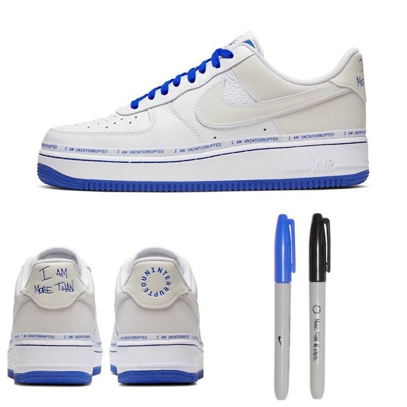 【スニダンで購入可】UNINTERRUPTED×NIKE AIR FORCE 1 WHITE/LAPIS BLUE 4枚目