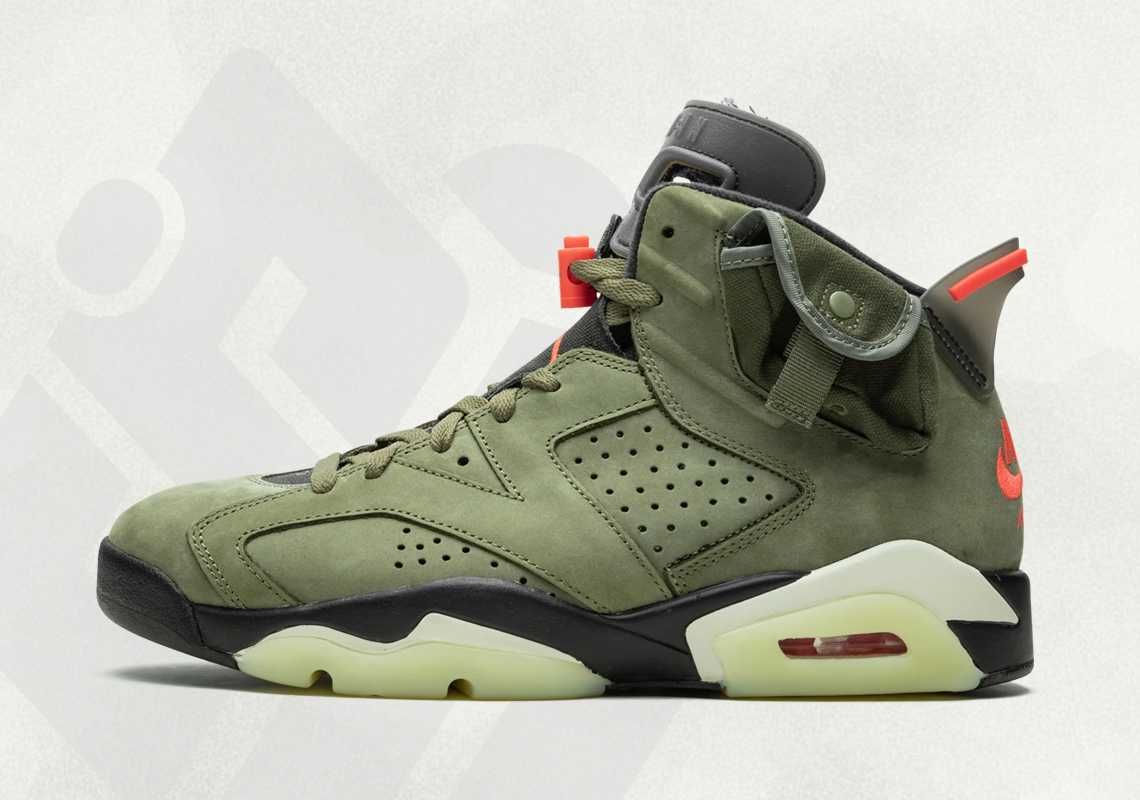 【スニダンで購入可】10/11発売 TRAVIS SCOTT × NIKE AIR JORDAN 6 OLIVE 抽選/定価/販売店舗まとめ 3枚目