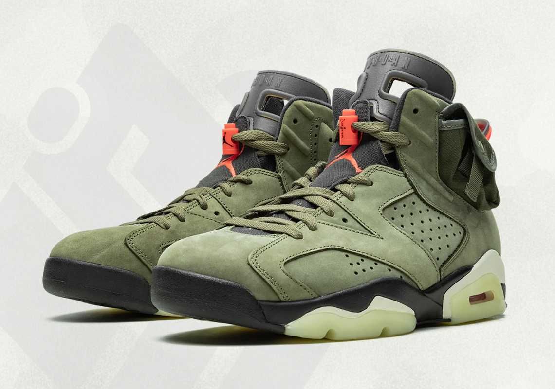 【スニダンで購入可】10/11発売 TRAVIS SCOTT × NIKE AIR JORDAN 6 OLIVE 抽選/定価/販売店舗まとめ 2枚目