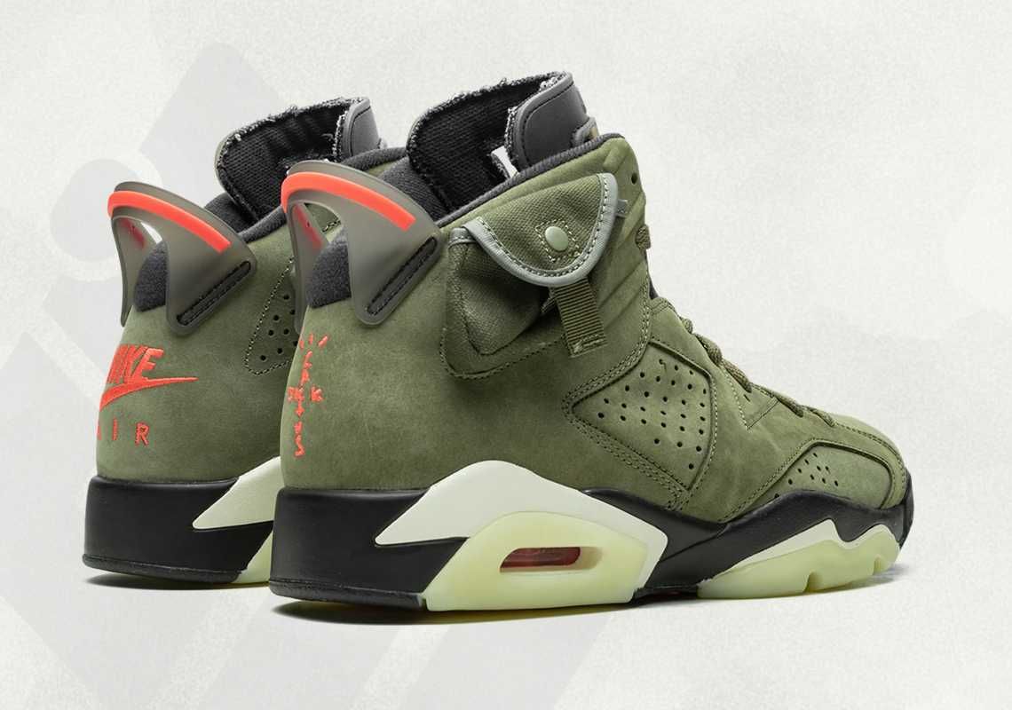 【スニダンで購入可】10/11発売 TRAVIS SCOTT × NIKE AIR JORDAN 6 OLIVE 抽選/定価/販売店舗まとめ 5枚目