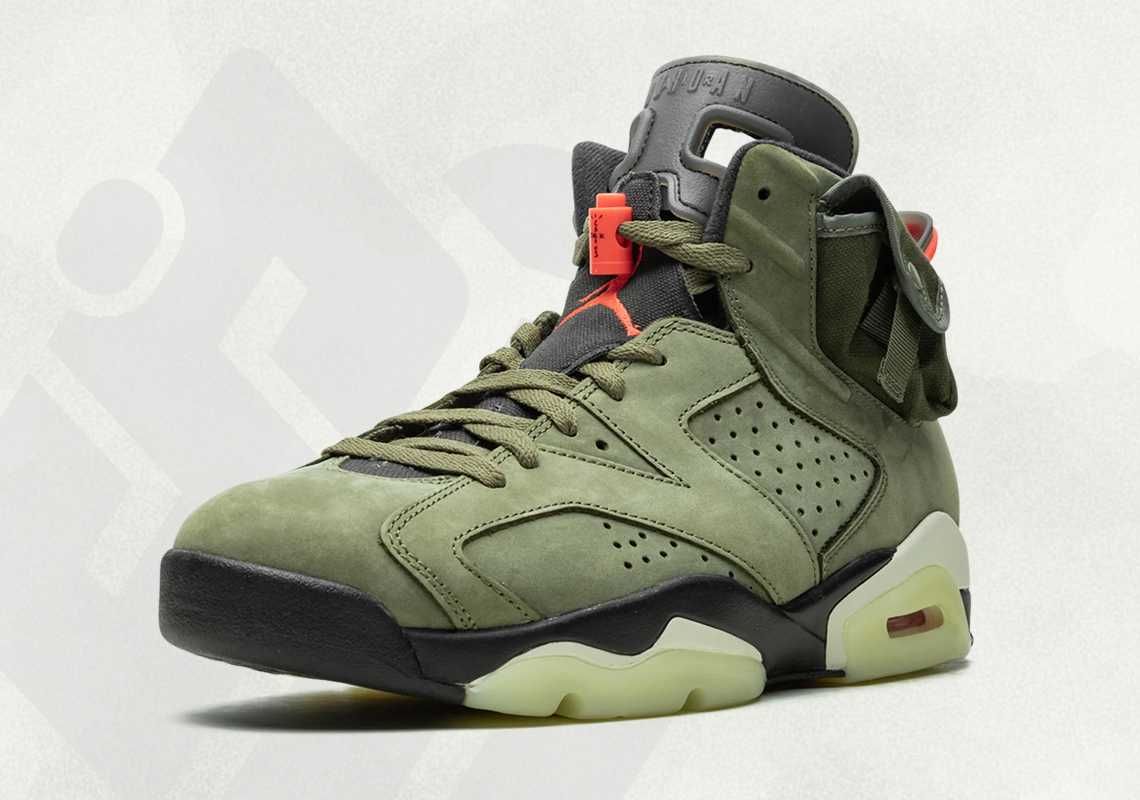【スニダンで購入可】10/11発売 TRAVIS SCOTT × NIKE AIR JORDAN 6 OLIVE 抽選/定価/販売店舗まとめ 4枚目