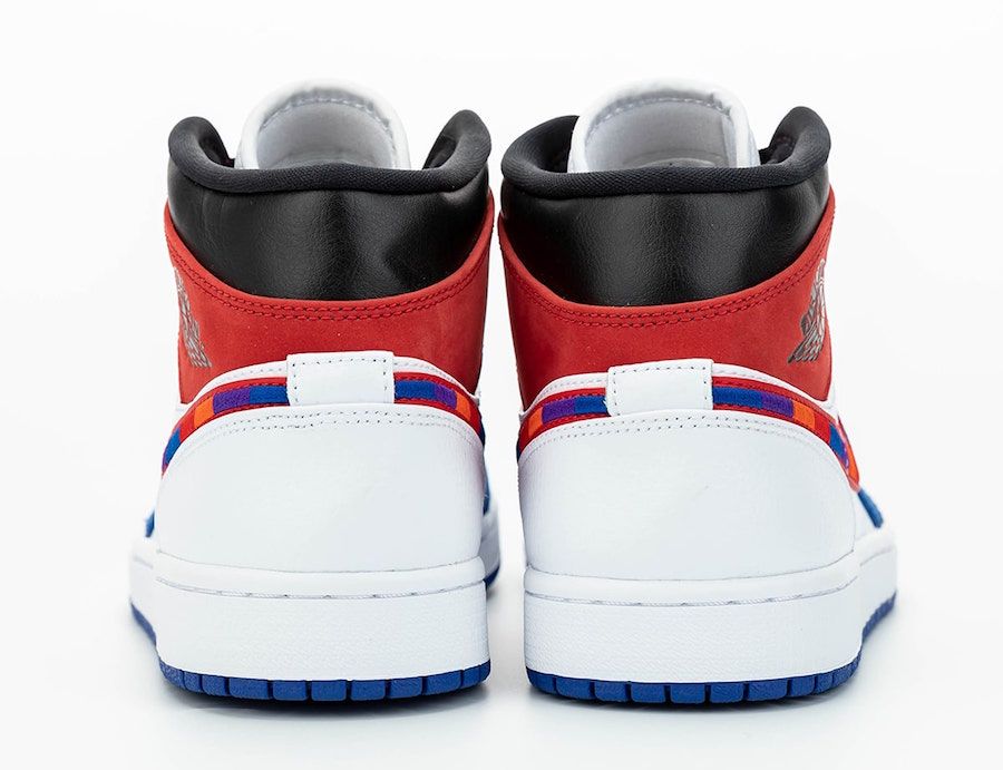 ナイキ エアジョーダン1 ミッド ホワイト/ブルー/レッド 8枚目