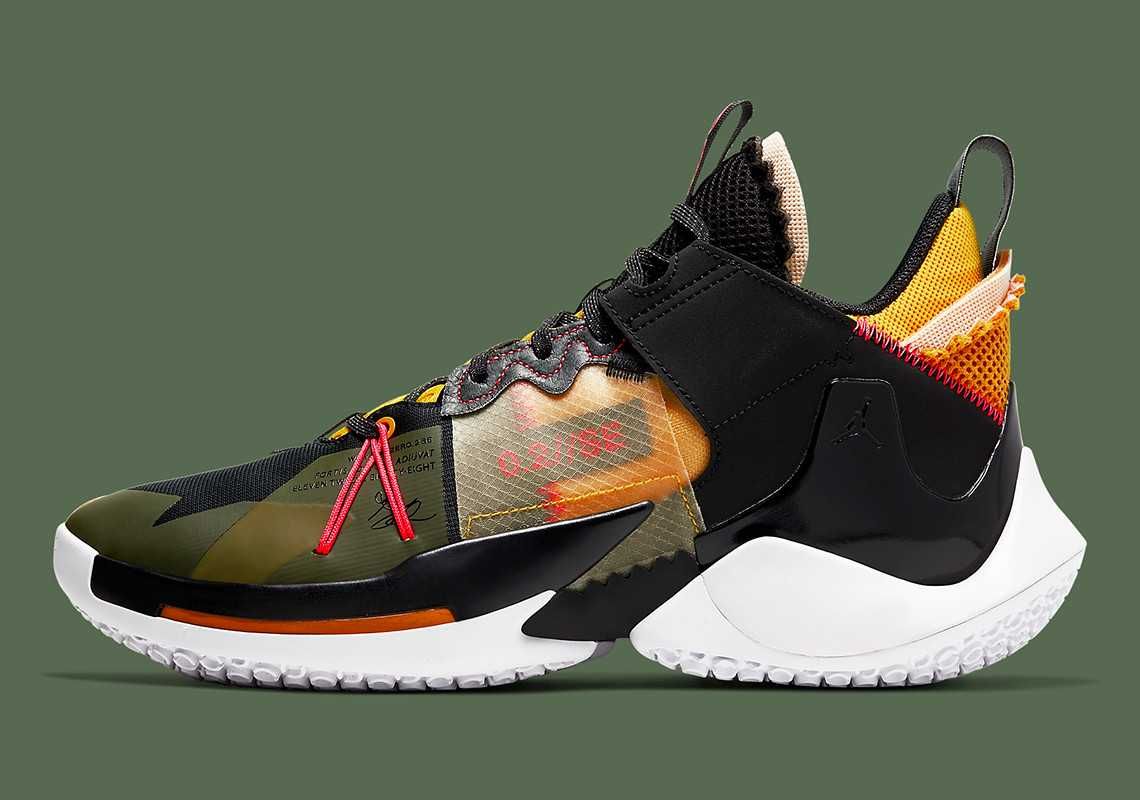 ナイキ ジョーダン ワイノットゼロ.2 SE ブラック/フラッシュクリムゾン-アマリロバストグレー 2枚目