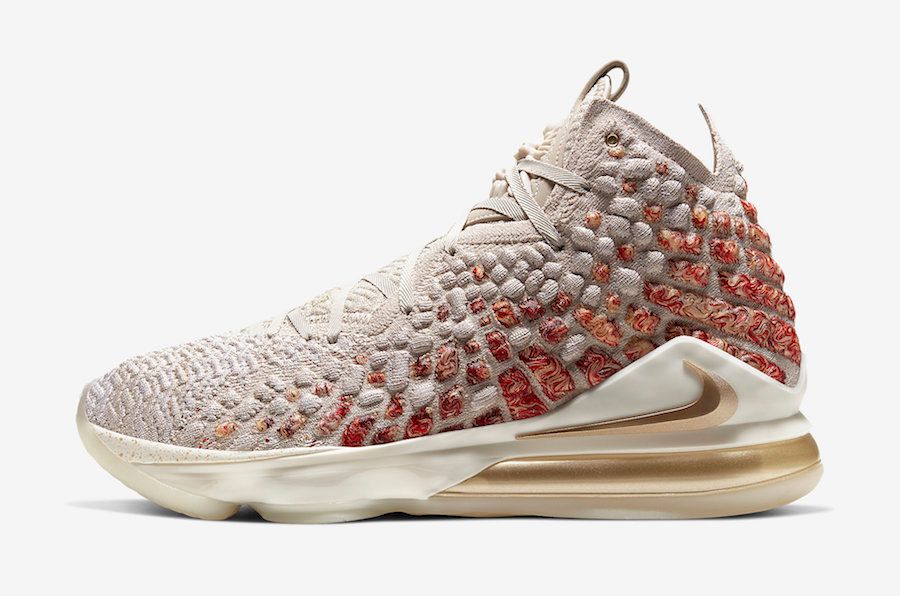 ナイキ レブロン17 PRM デザートサンド/メタリックゴールド 3枚目