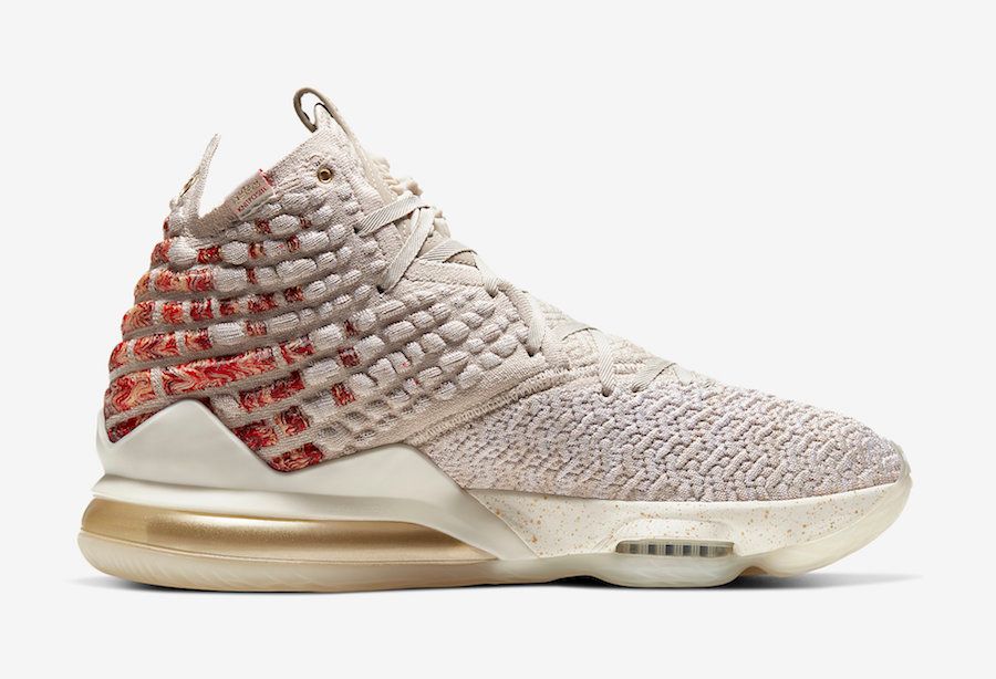 ナイキ レブロン17 PRM デザートサンド/メタリックゴールド 4枚目