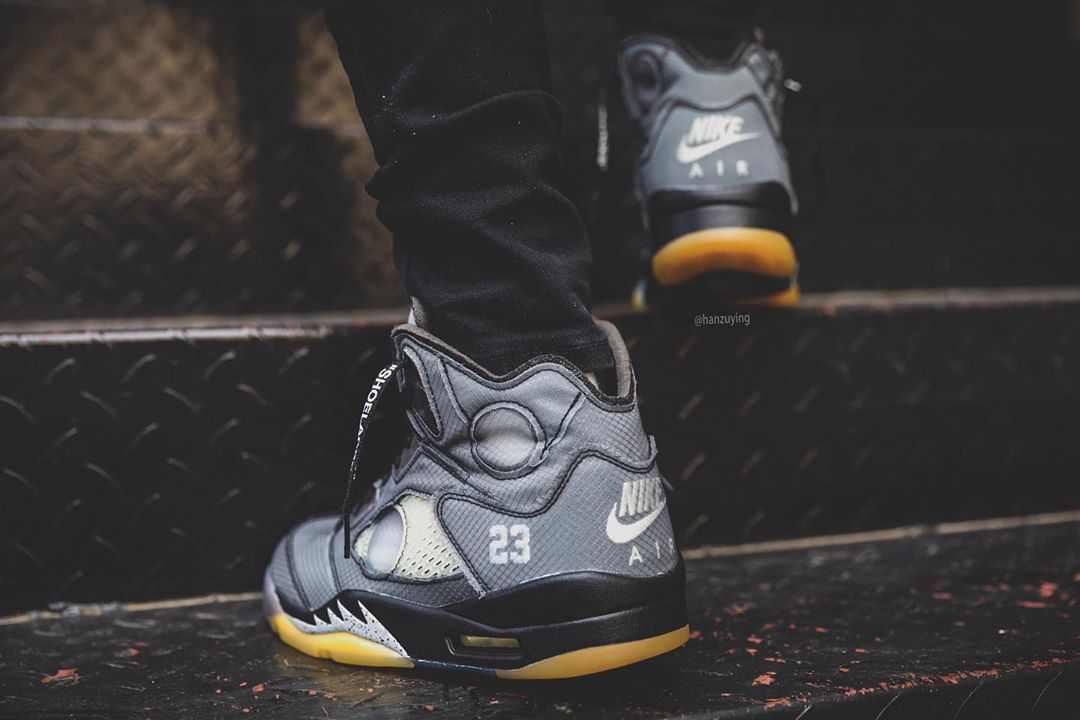 【スニダンで購入可】2/15発売 OFF-WHITE × NIKE AIR JORDAN5 "BLACK/MUSLIN-FIRE RED" 抽選/定価/販売店舗まとめ 45枚目