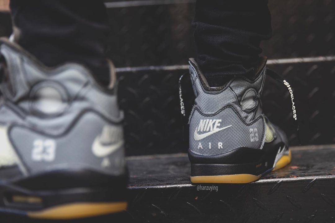 【スニダンで購入可】2/15発売 OFF-WHITE × NIKE AIR JORDAN5 "BLACK/MUSLIN-FIRE RED" 抽選/定価/販売店舗まとめ 46枚目