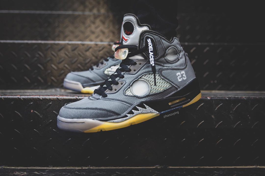 【スニダンで購入可】2/15発売 OFF-WHITE × NIKE AIR JORDAN5 "BLACK/MUSLIN-FIRE RED" 抽選/定価/販売店舗まとめ 40枚目