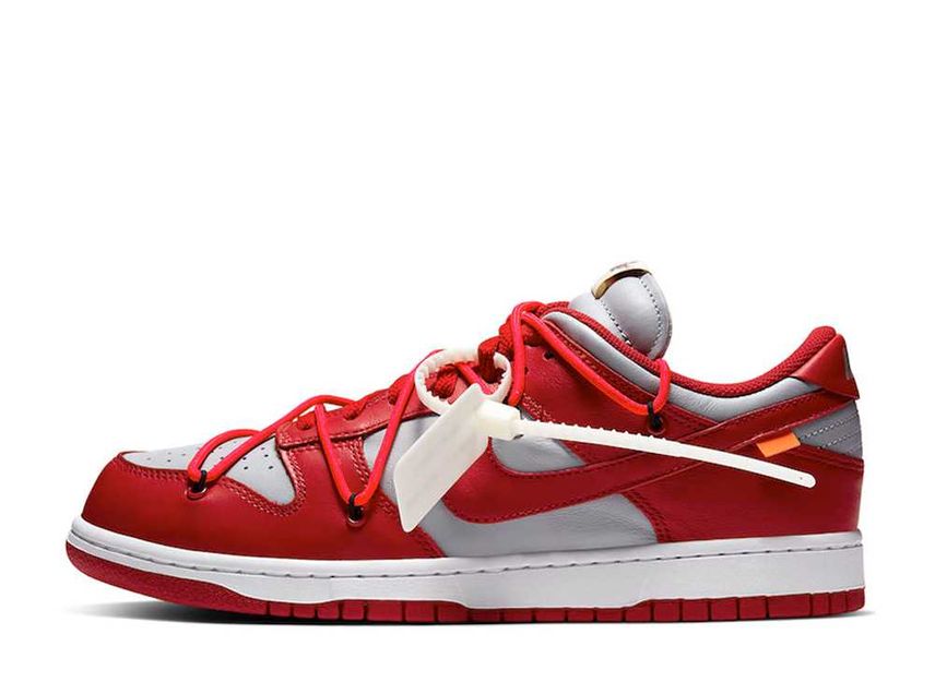 OFF-WHITE × NIKE DUNK LOW UNIVERSITY RED / UNIVERSITY RED-WOLF GREY