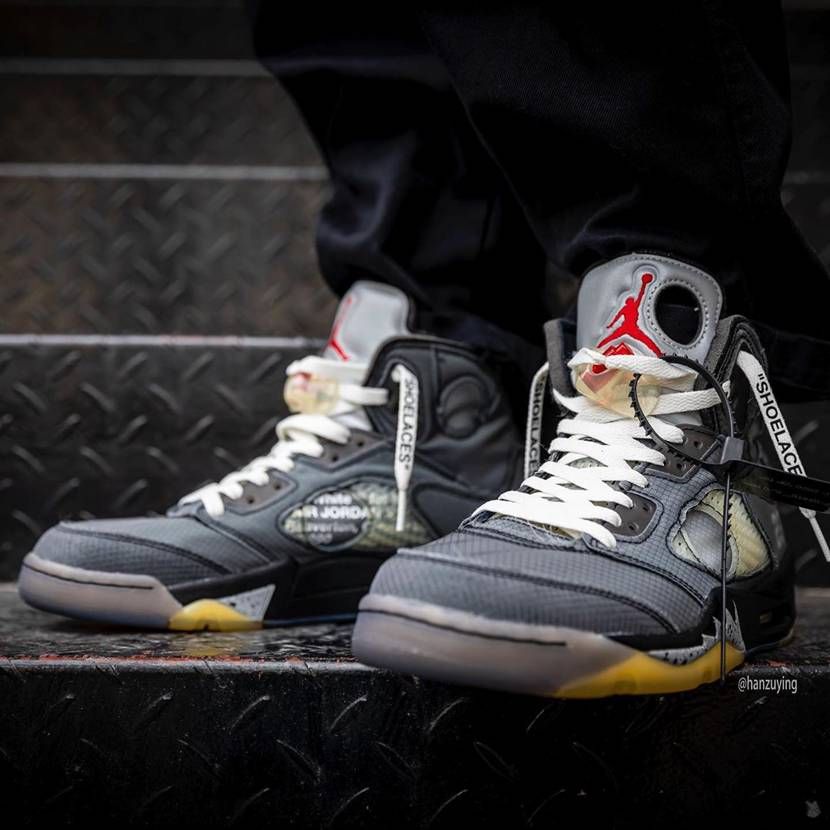 【スニダンで購入可】2/15発売 OFF-WHITE × NIKE AIR JORDAN5 "BLACK/MUSLIN-FIRE RED" 抽選/定価/販売店舗まとめ 38枚目