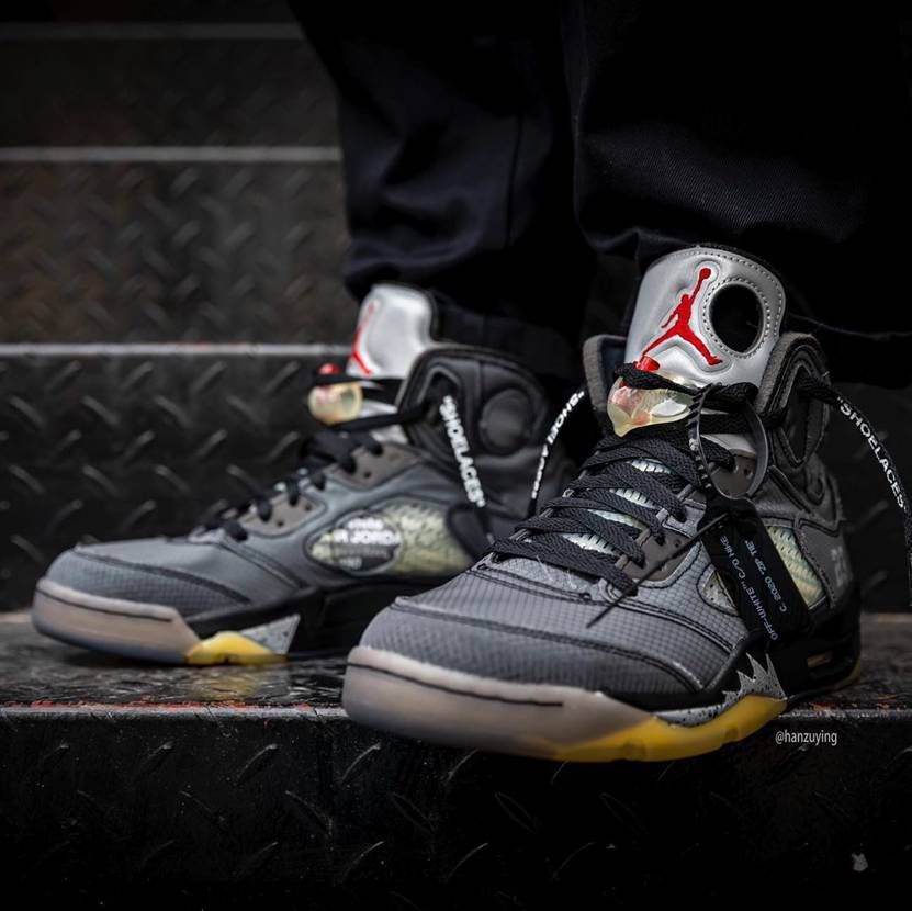 【スニダンで購入可】2/15発売 OFF-WHITE × NIKE AIR JORDAN5 "BLACK/MUSLIN-FIRE RED" 抽選/定価/販売店舗まとめ 37枚目
