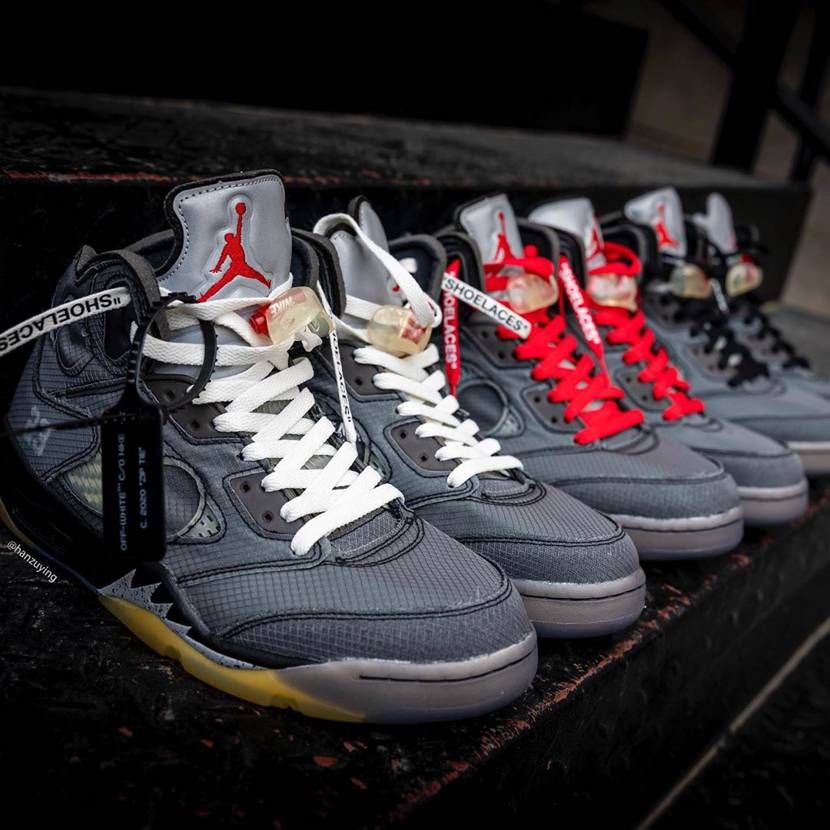 【スニダンで購入可】2/15発売 OFF-WHITE × NIKE AIR JORDAN5 "BLACK/MUSLIN-FIRE RED" 抽選/定価/販売店舗まとめ 36枚目