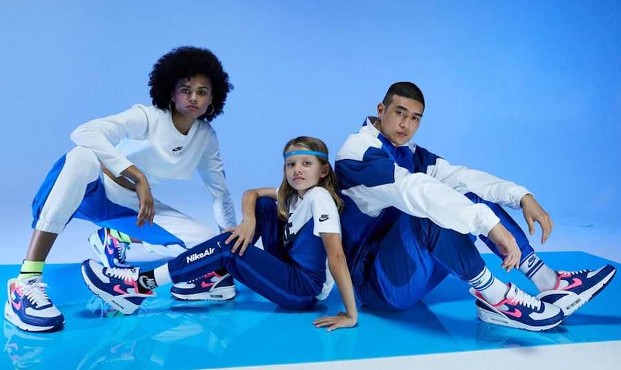 ナイキ エアマックス90 フライイーズ "ホワイト/ブルー/ピンク" 6枚目