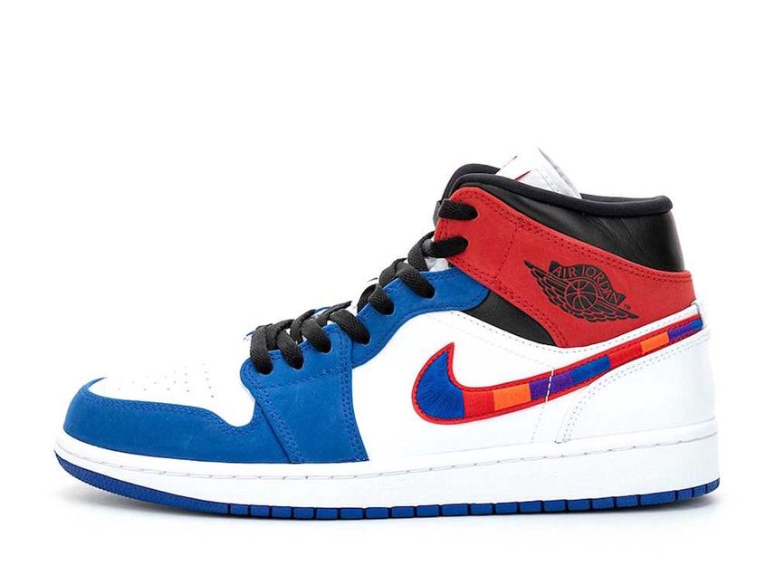 NIKE AIR JORDAN 1 MID WHITE BLUE RED