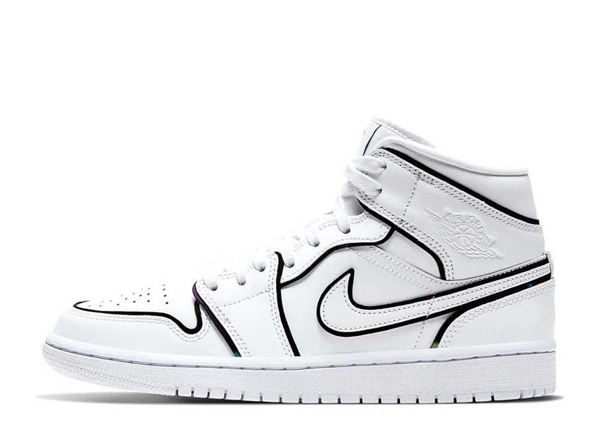 Air jordan 1 mid white black best sale
