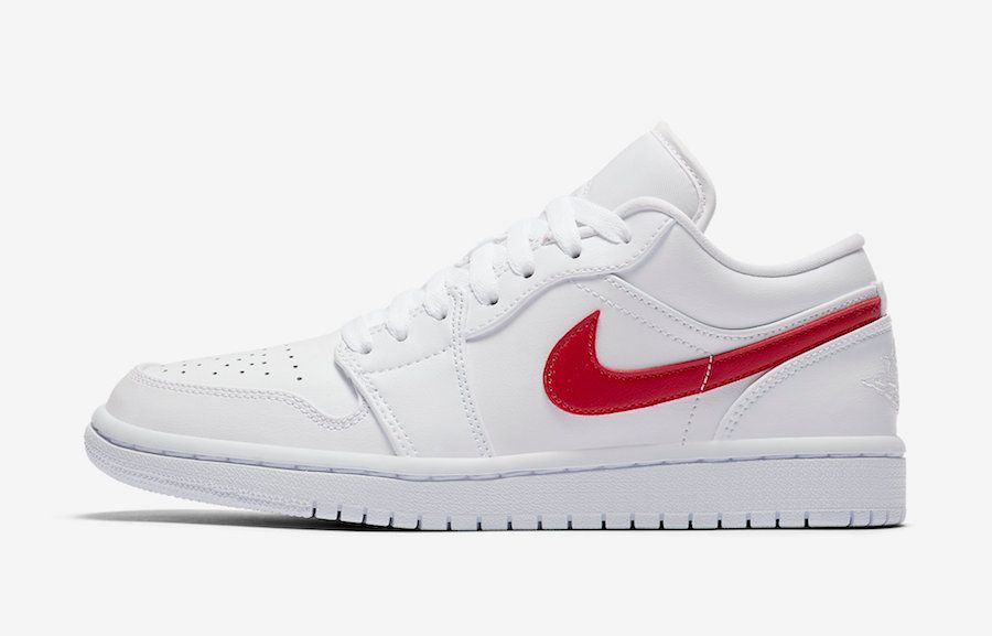 【販売リンクあり】5/3発売 NIKE WMNS AIR JORDAN 1 LOW "WHITE/UNIVERSITY RED" 抽選/定価/販売店舗まとめ 6枚目