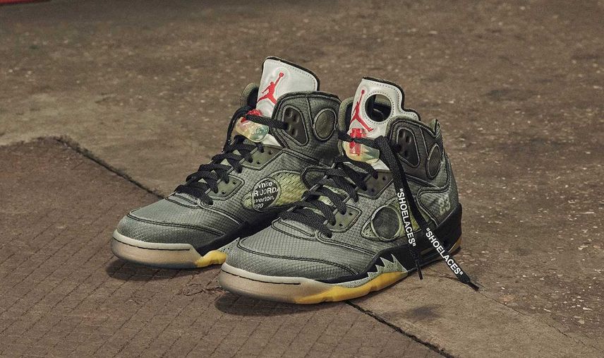 【スニダンで購入可】2/15発売 OFF-WHITE × NIKE AIR JORDAN5 "BLACK/MUSLIN-FIRE RED" 抽選/定価/販売店舗まとめ