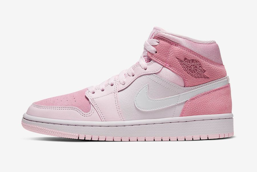 【近日発売】NIKE WMNS AIR JORDAN 1 MID"DIGITAL PINK/WHITE-PINK FOAM-SAIL 抽選/定価/販売店舗まとめ 2枚目