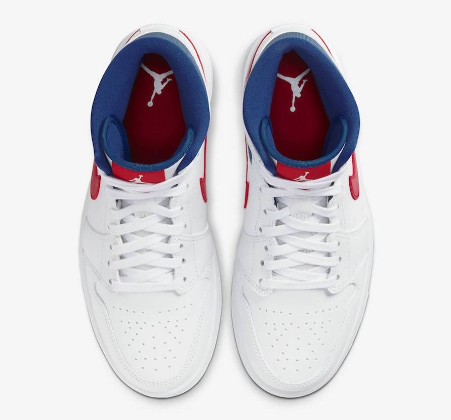 【販売リンクあり】4/26発売 NIKE WMNS AIR JORDAN 1 MID "WHITE/UNIVERSITY RED-GAME ROYAL" 抽選/定価/販売店舗まとめ 7枚目