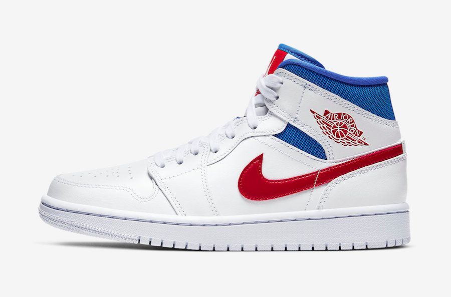 【販売リンクあり】4/26発売 NIKE WMNS AIR JORDAN 1 MID "WHITE/UNIVERSITY RED-GAME ROYAL" 抽選/定価/販売店舗まとめ 5枚目