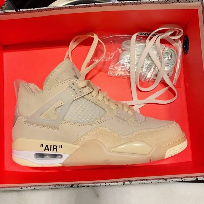 【2020年夏発売】OFF-WHITE × NIKE AIR JORDAN 4 SP WMNS "SAIL/MUSLIN-WHITE-BLACK" 抽選/定価/販売店舗まとめ