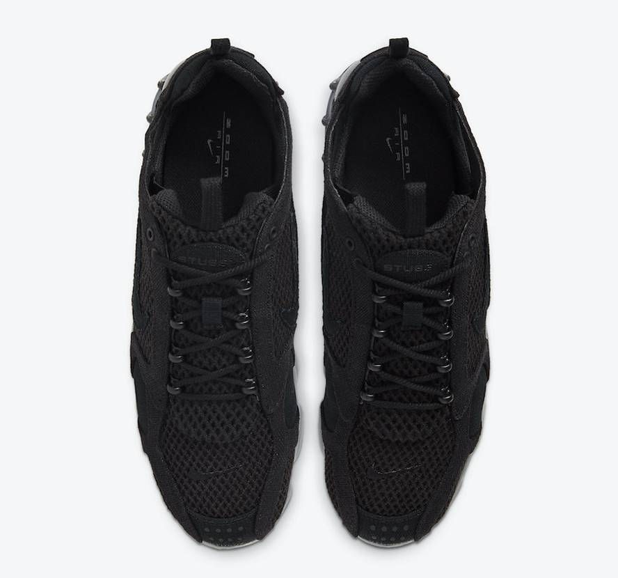 【販売リンクあり】5/15発売 STUSSY × NIKE AIR ZOOM SPIRIDON CAGE 2 "BLACK" 抽選/定価/販売店舗まとめ 5枚目