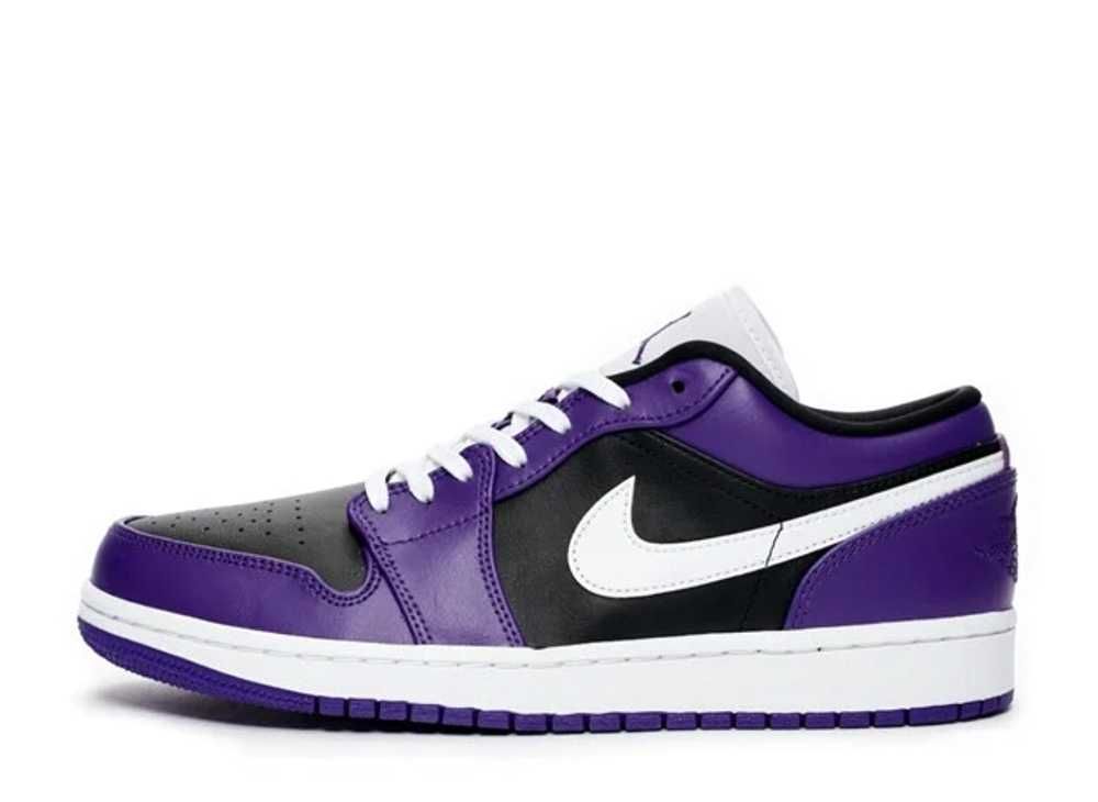 purple white and black jordans 1