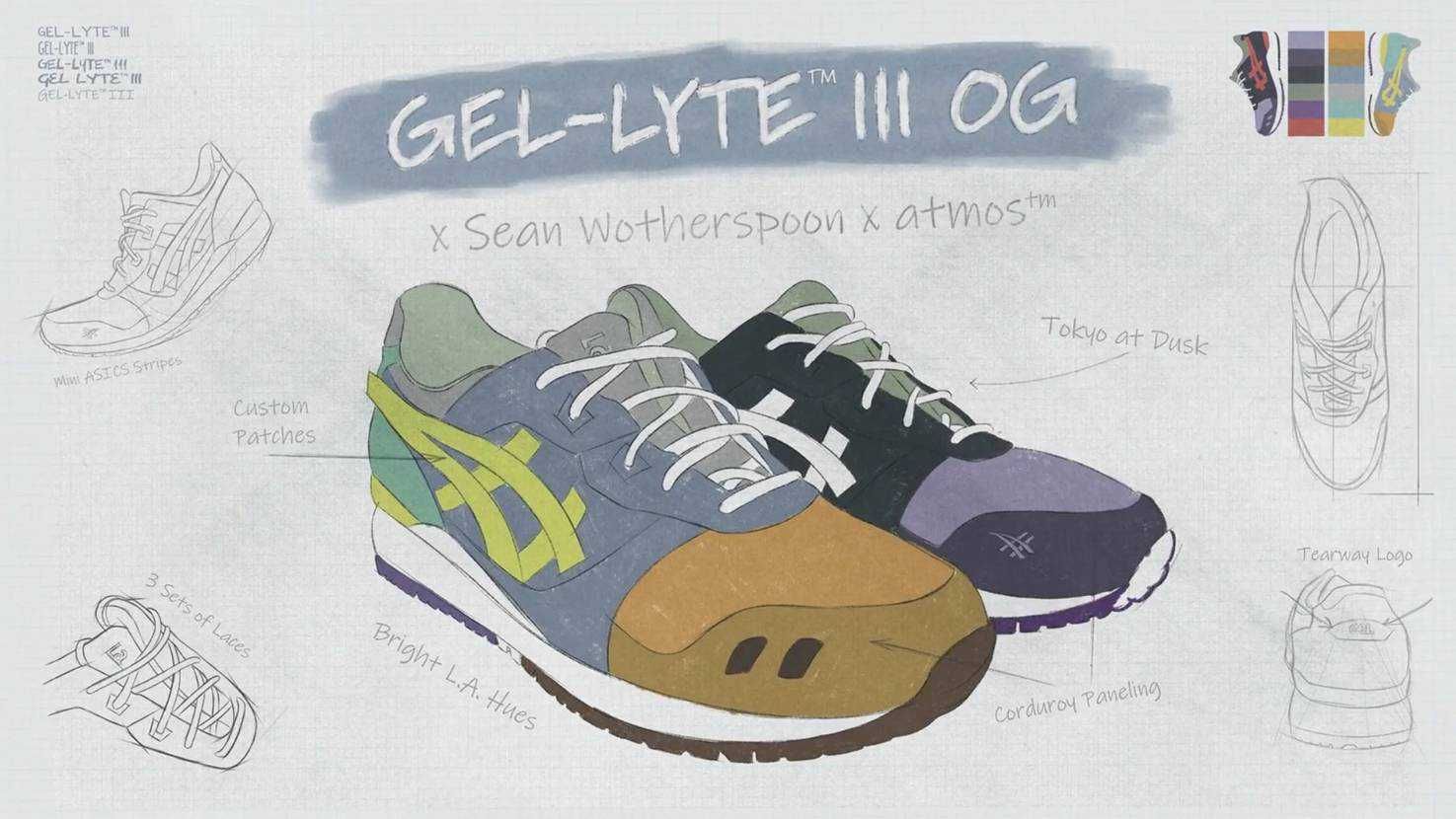 【販売リンクあり】6/27発売 SEAN WOTHERSPOON × ASICS × ATMOS GEL LYTE 3 OG 抽選/定価/販売店舗まとめ 4枚目