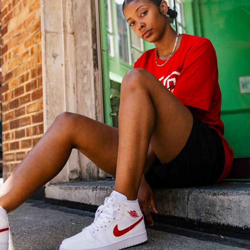【販売リンク】8/8発売 NIKE WMNS AIR JORDAN 1 MID "WHITE/RED" 抽選/定価/販売店舗まとめ 4枚目
