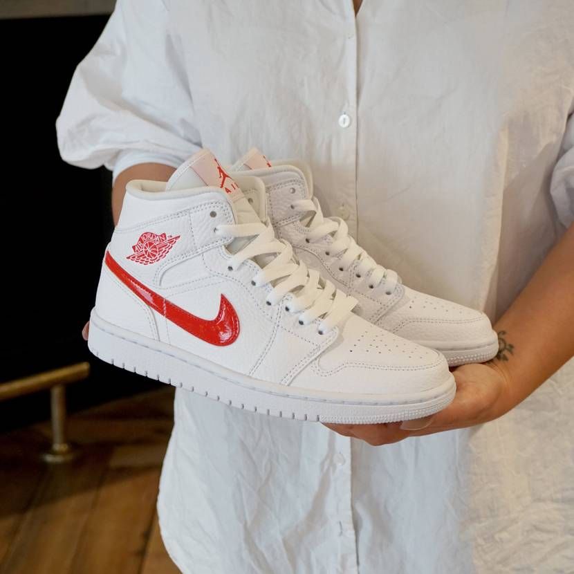 【販売リンク】8/8発売 NIKE WMNS AIR JORDAN 1 MID "WHITE/RED" 抽選/定価/販売店舗まとめ 2枚目