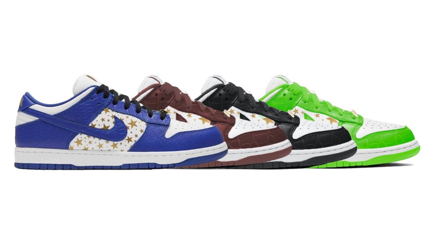 【リーク】SUPREME × NIKE SB DUNK LOW OG QS "GOLD STARS" 4COLORS 抽選/定価/販売店舗まとめ