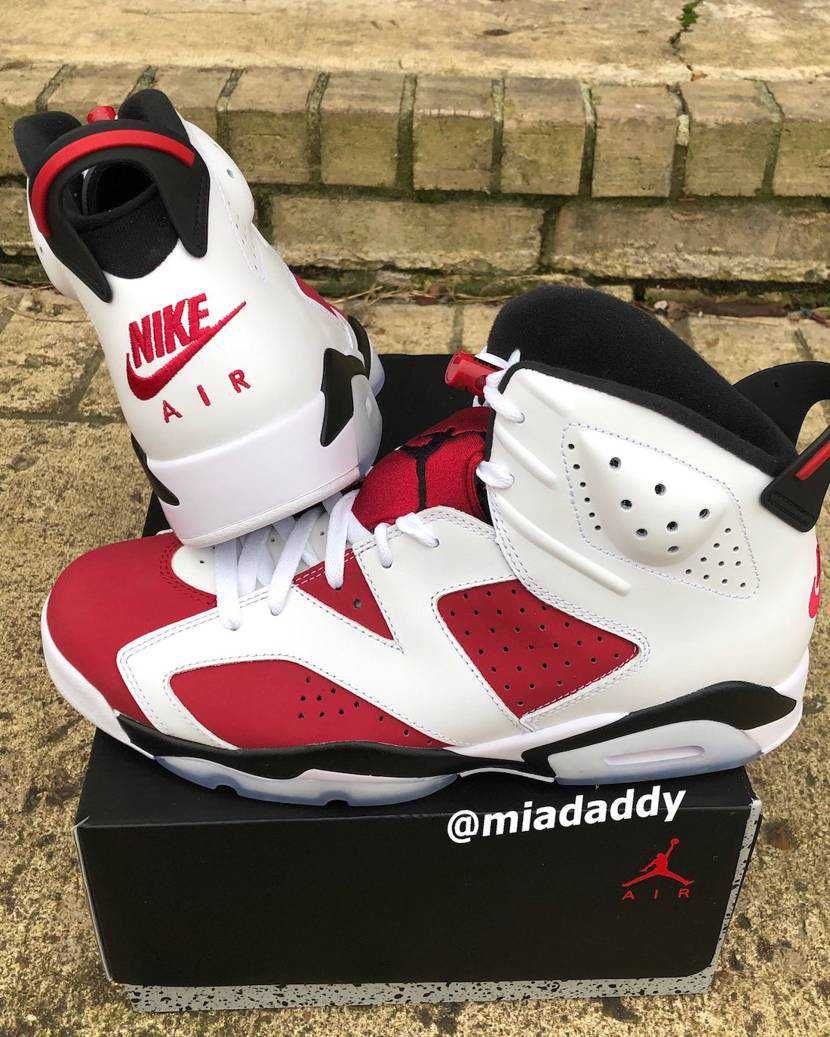 【スニダンで購入可】NIKE AIR JORDAN 6 RETRO "CARMINE" 抽選/定価/販売店舗まとめ 6枚目