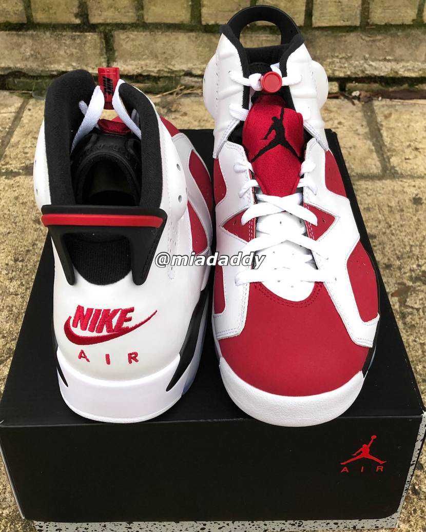 【スニダンで購入可】NIKE AIR JORDAN 6 RETRO "CARMINE" 抽選/定価/販売店舗まとめ 7枚目
