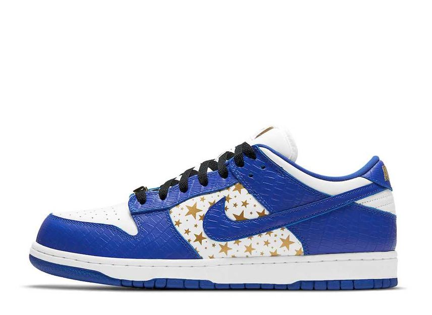 Supreme × Nike SB Dunk Low OG QS Gold Stars 