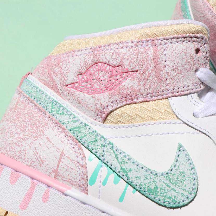 【スニダンで購入可】NIKE GS AIR JORDAN 1 MID "PAINT DRIP" 抽選/定価/販売店舗まとめ 3枚目