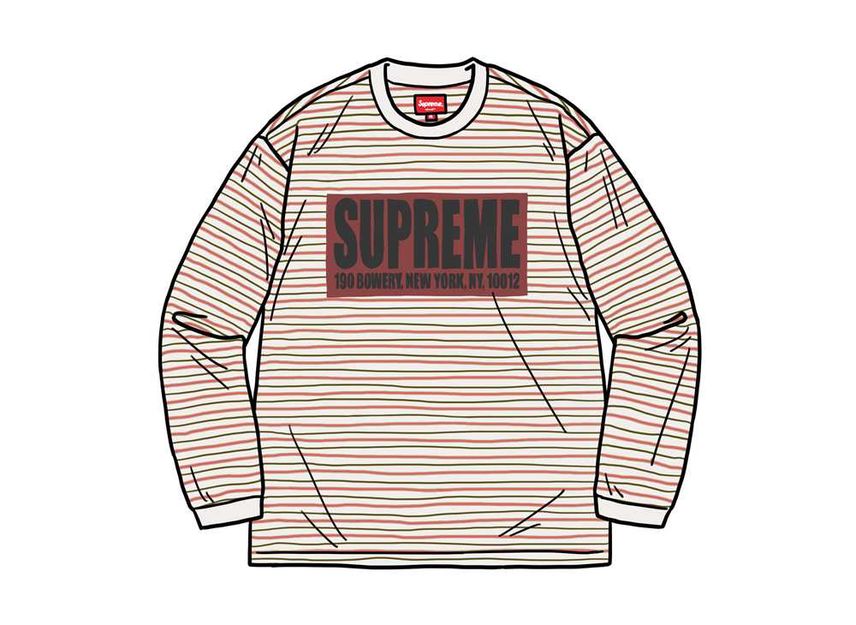 Supreme striped t shirt sales