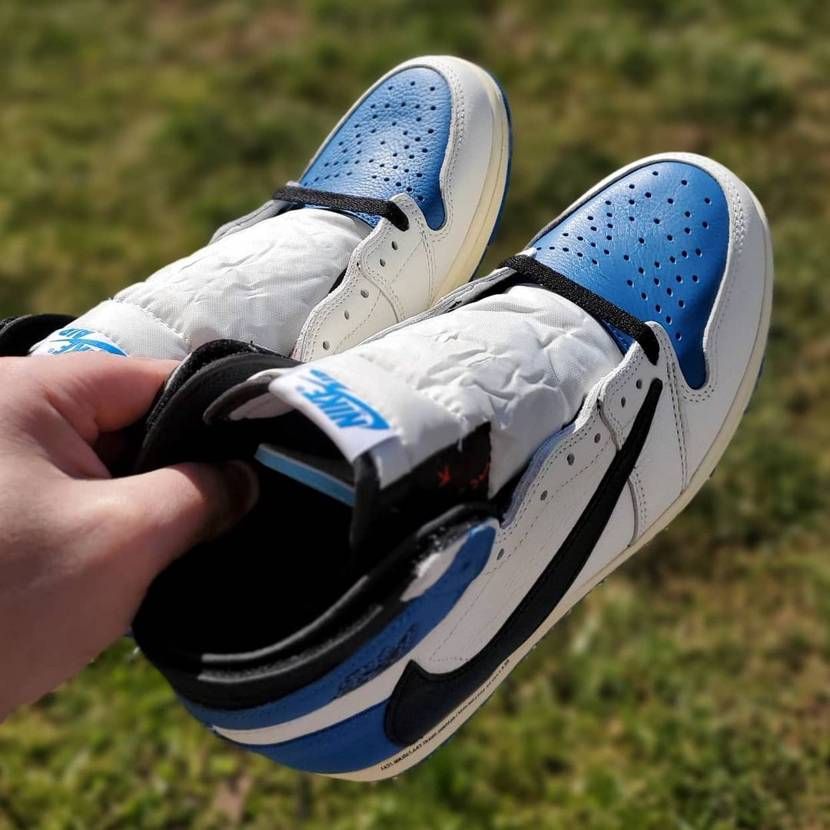 【スニダンで購入可】7/29発売 TRAVIS SCOTT × FRAGMENT × NIKE AIR JORDAN 1 HIGH "MILITARY BLUE" 抽選/定価/販売店舗まとめ 8枚目